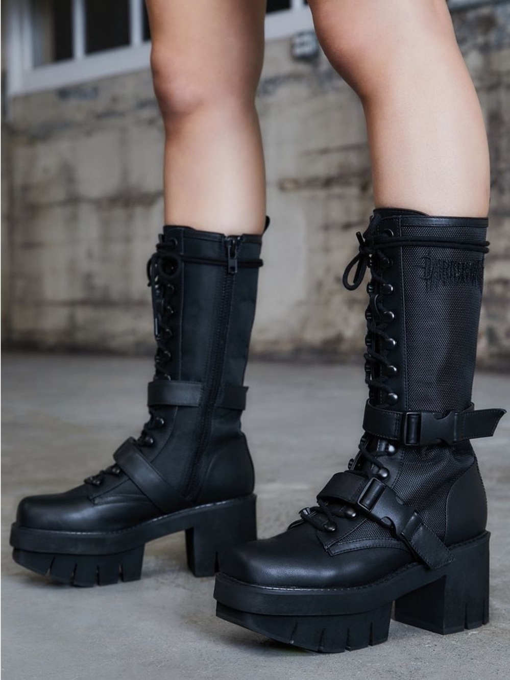 DarkerWavs Platform Combat Boots